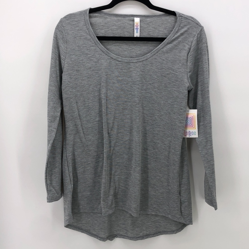 Lularoe LLR Solid Gray Lynnae Top S